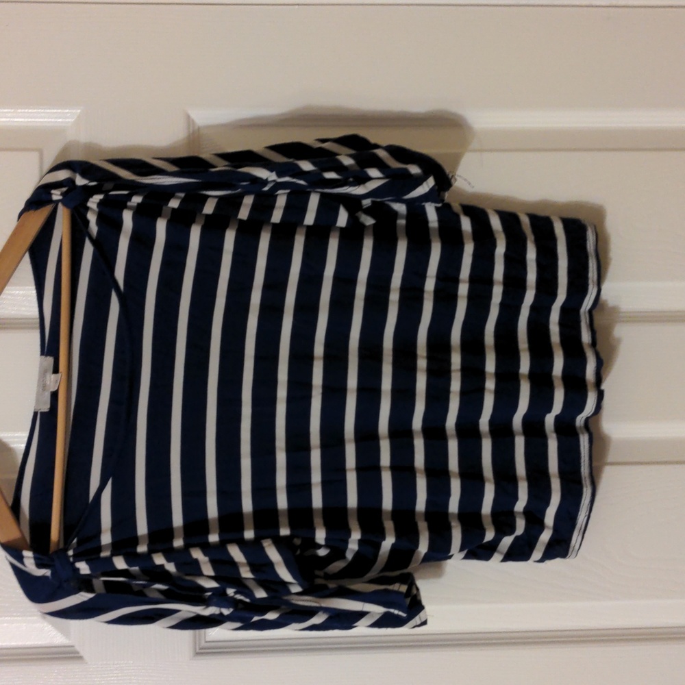 like new cold shoulder boat neck blouse dress barn strip top